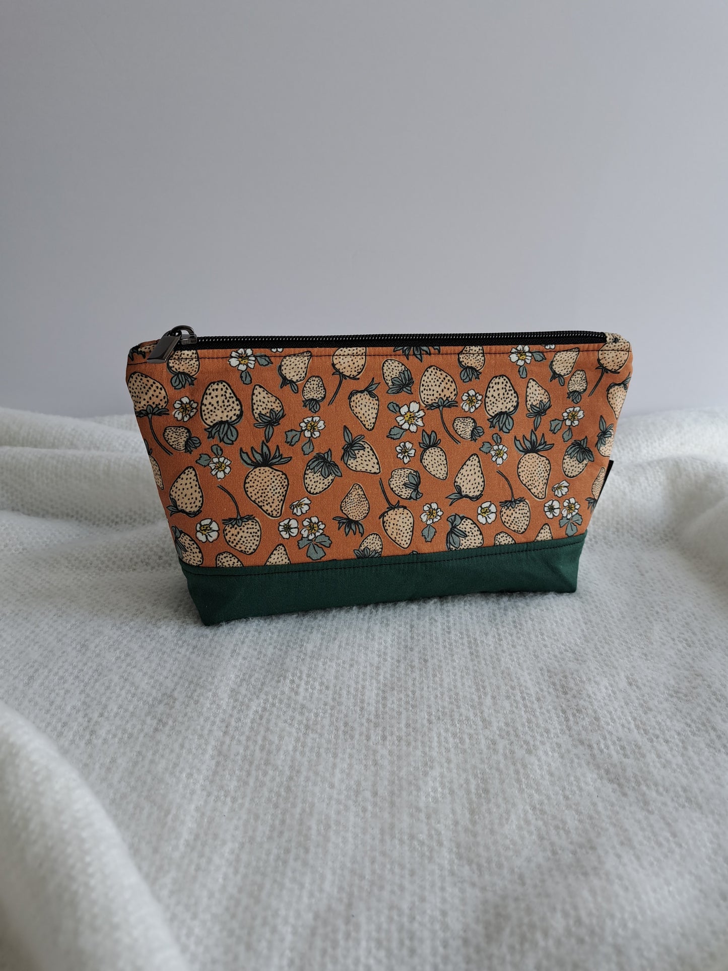 Strawberry Zipper Pouch Small - Made to Order