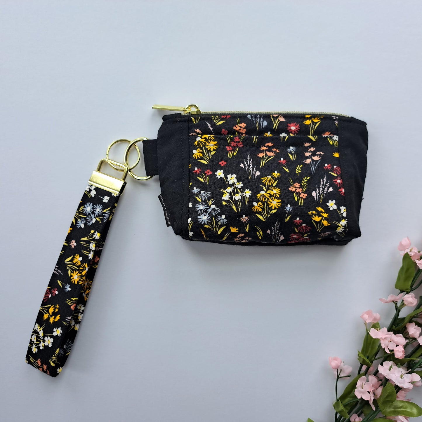 Midnight Wildflower Wristlet - Made to Order