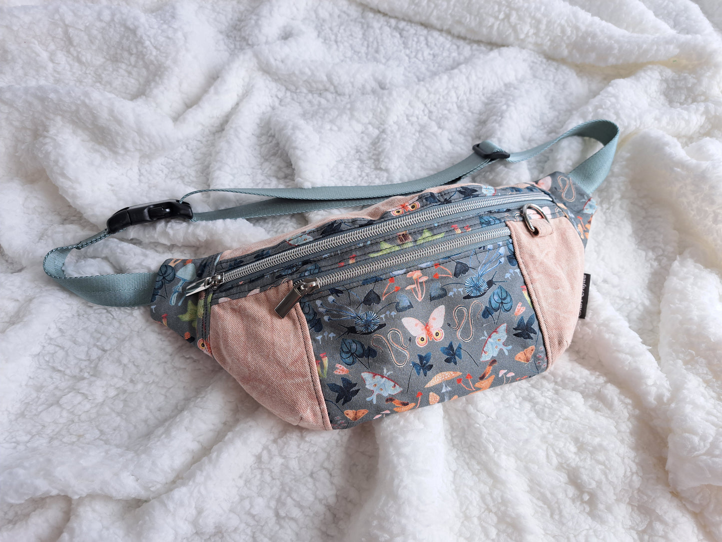 Brigid Crossbody Pink and Blue Butterfly- Made to Order