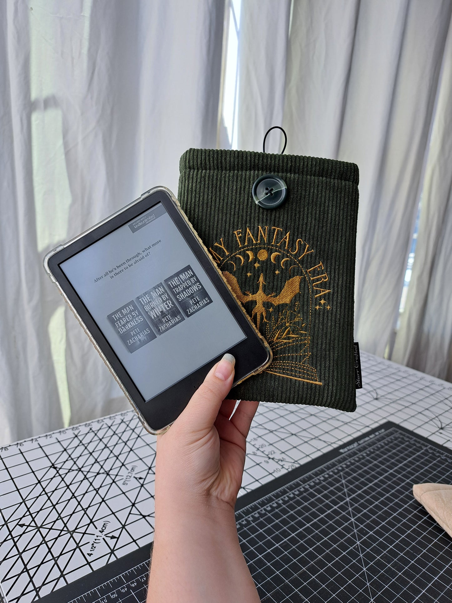Embroidered "In My Fantasy Era" Kindle Sleeve