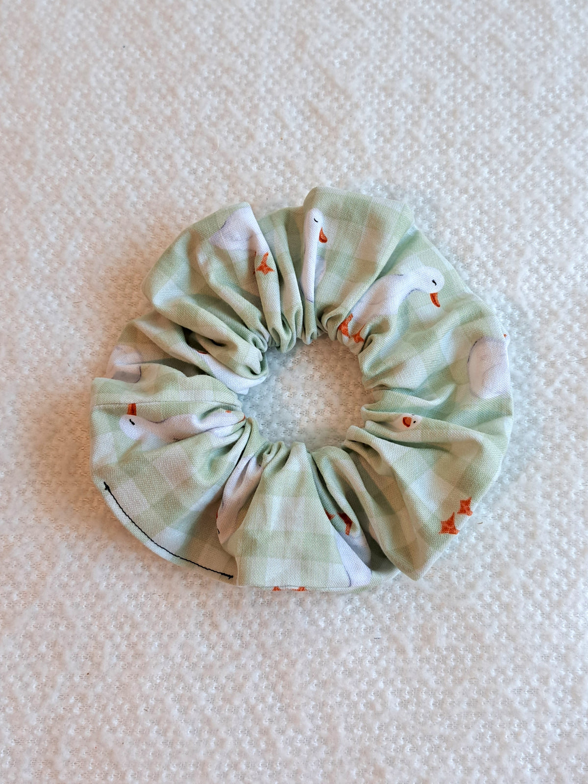 Gingham Geese Scrunchie