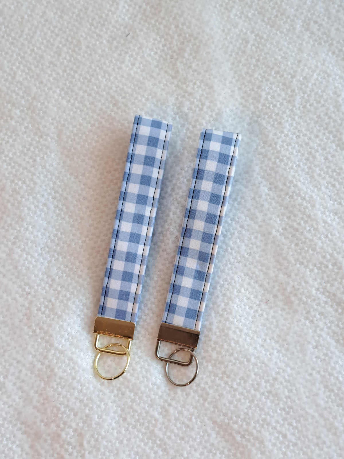 Blue Gingham Key Ring