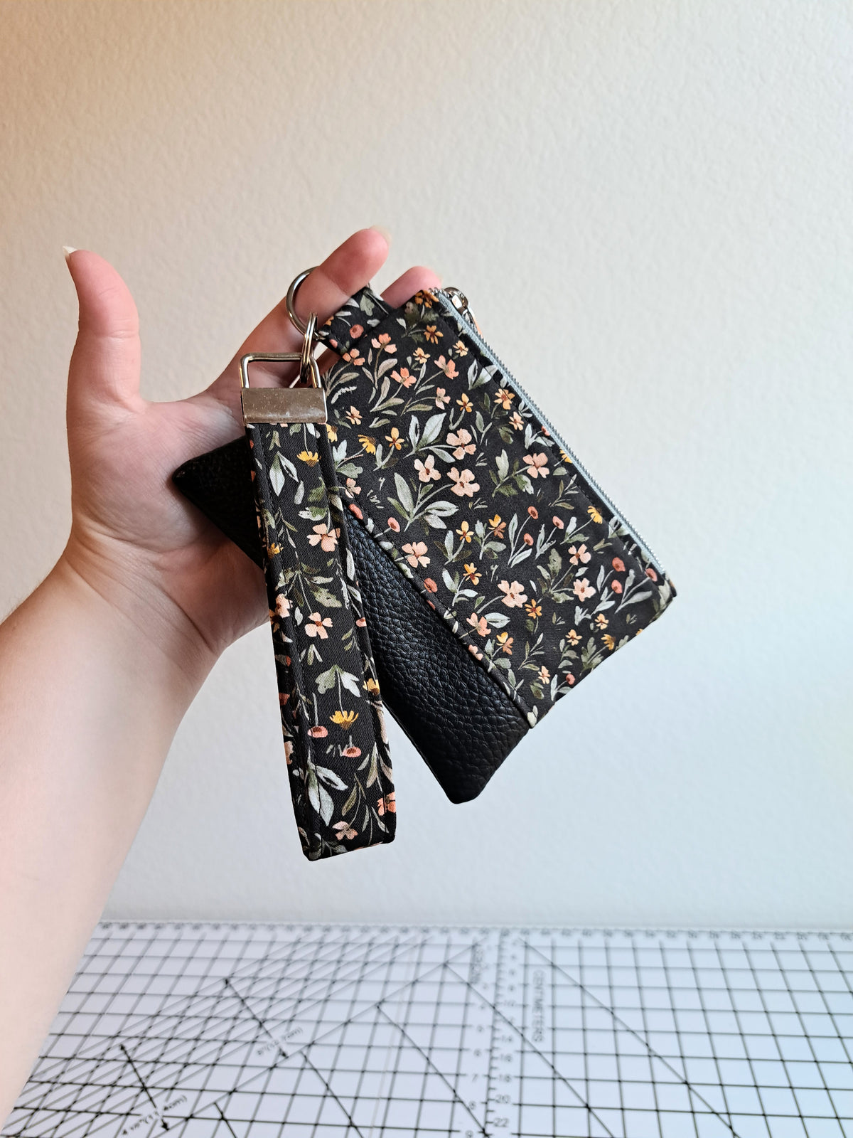 Midnight Wildflowers Small Wristlet