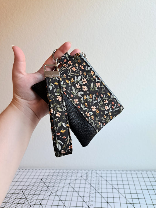 Midnight Wildflowers Small Wristlet