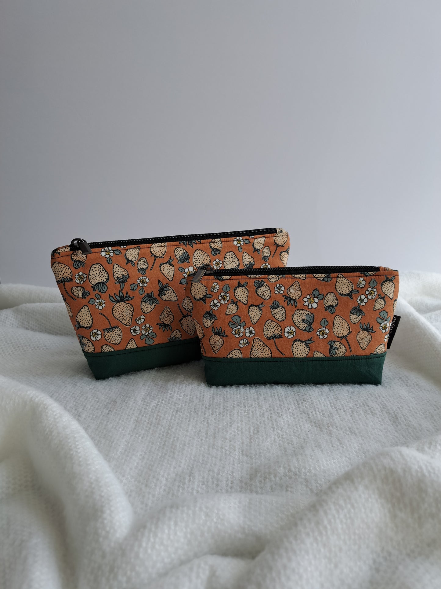 Strawberry Zipper Pouch Large - Made to Order